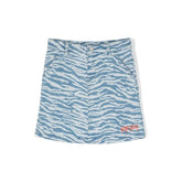 Tiger Print Denim Skirt