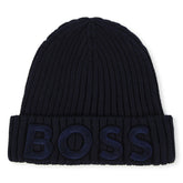 Embossed Logo Ribbed Beanie