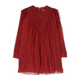 Pleated Shift Silk Dress