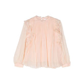 Ruffle Detail Silk Blouse