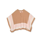 Striped Round Neck Knitted Cape