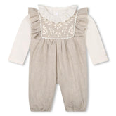 Embroidered Floral Onesie Set With Bodysuit