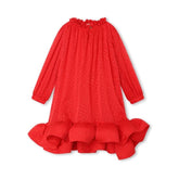 Logo Charm Ruffle Detailing Dress