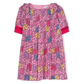 Monogram Print Pleated Minidress