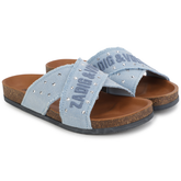 Embroidered Canvas Sandals