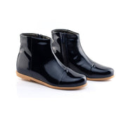 Bella Leather Ankle Boots - Navy