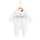 Logo Stripe Cotton Overall Set