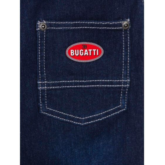 BLUE DENIM JEANS WITH EMBROIDERED LOGO