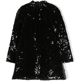 SEQUIN EMBELLISHED MOCK NECK DRESS