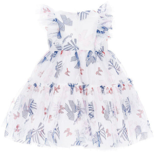 TULLE DRESS WITH BOW PRINT