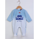 Light blue Logo Print Overall