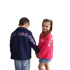 Faux Shearling Logo Applique Jacket