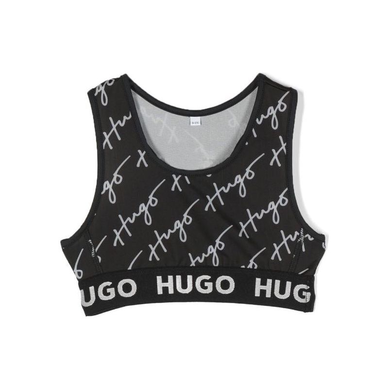 Logo Print Sleeveless Crop Top