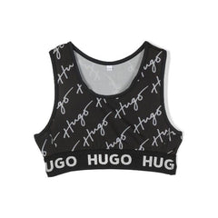 Logo Print Sleeveless Crop Top