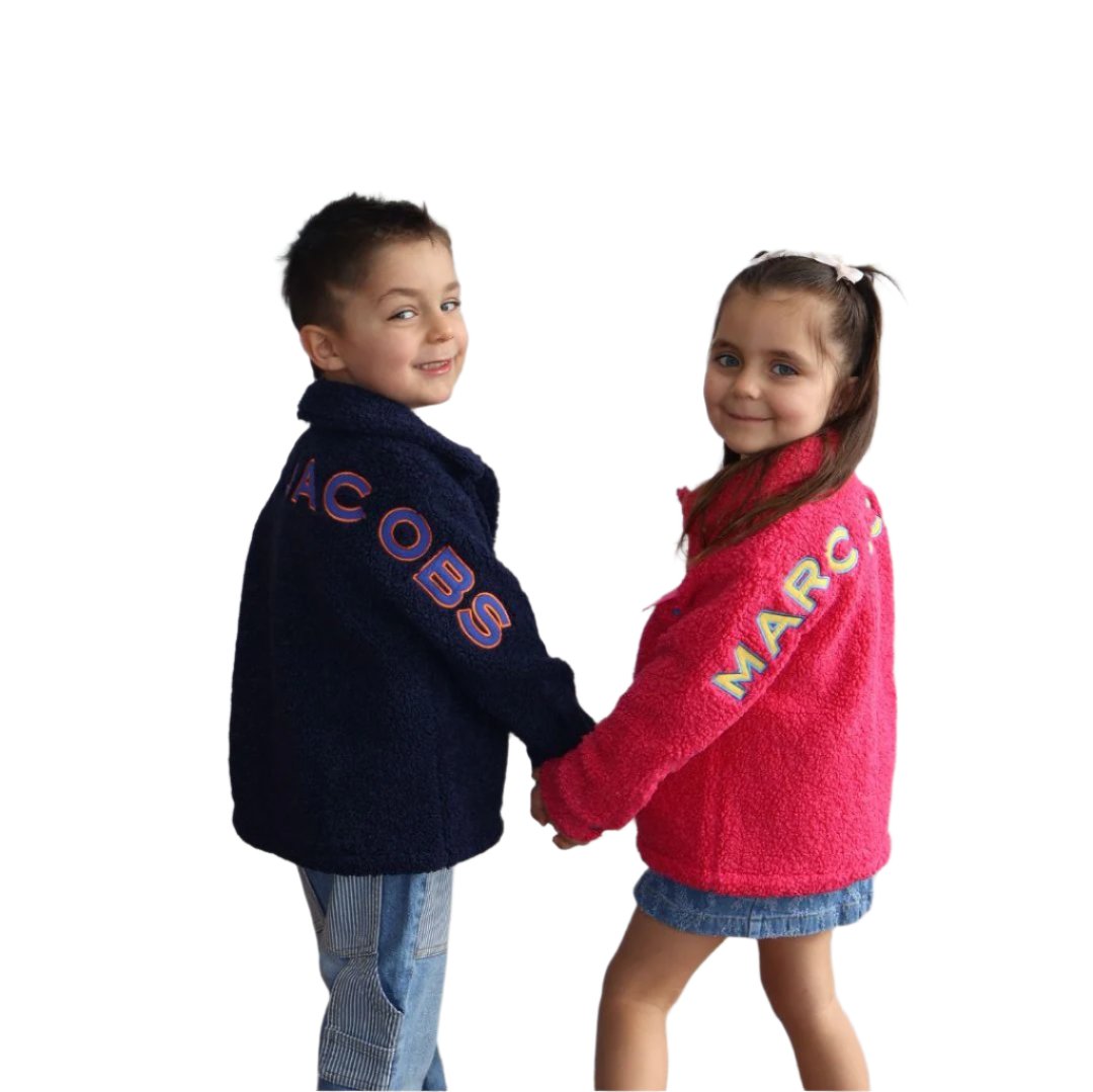 Faux Shearling Logo Applique Jacket