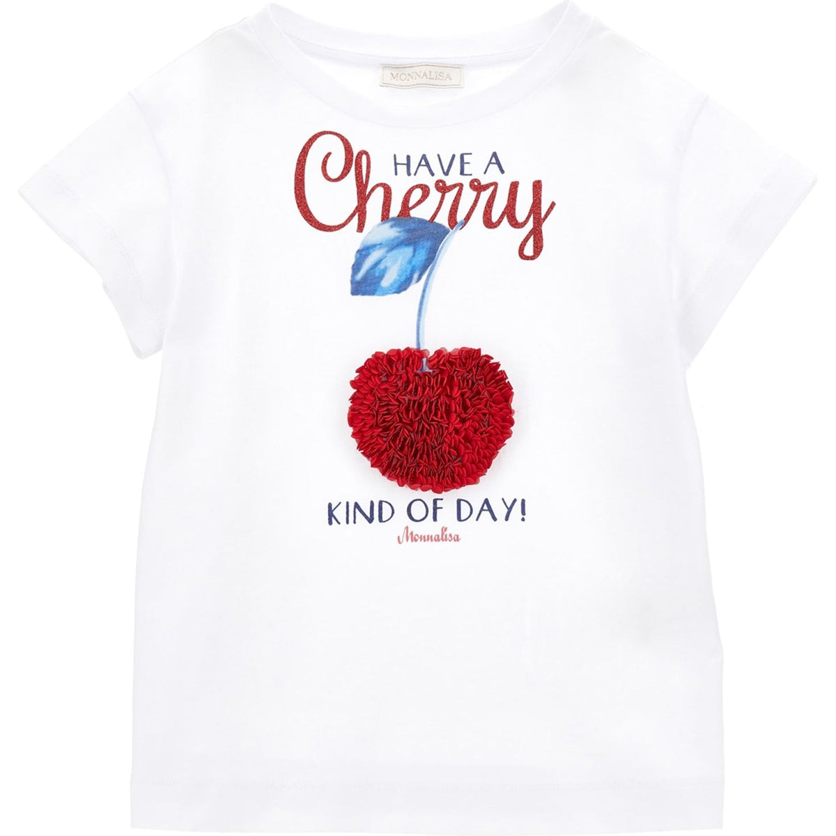 Cherry Embroidery Cotton T-Shirt