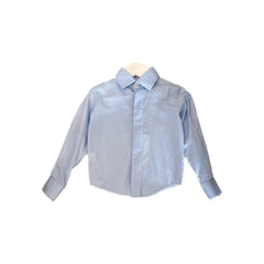 BLUE COTTON BLEND POPLIN