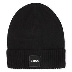 Logo Print Ribbed Hem Beanie