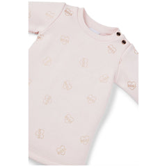 Cotton Blend All Over Logo Print Dress