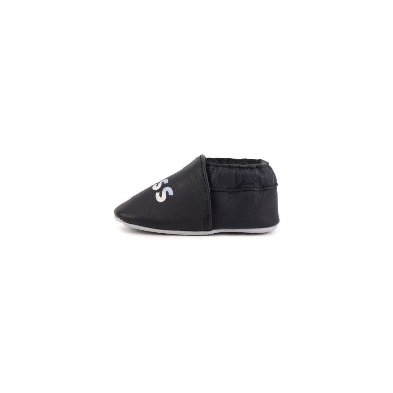 Navy Leather Slippers
