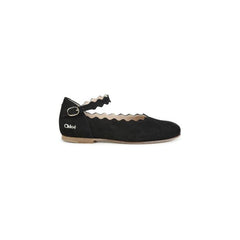 SCALLOPED EDGE BALLERINA LEATHER SHOES