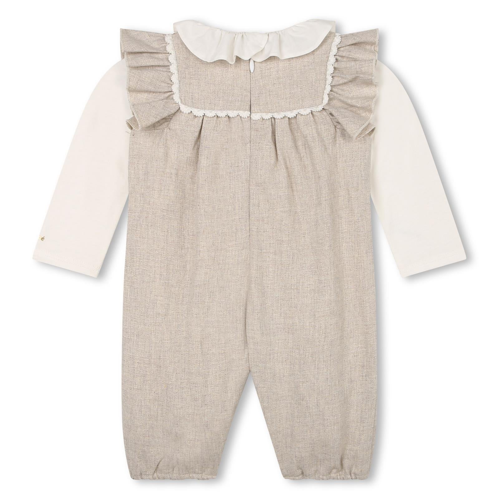 Embroidered Floral Onesie Set With Bodysuit