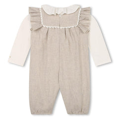Embroidered Floral Onesie Set With Bodysuit