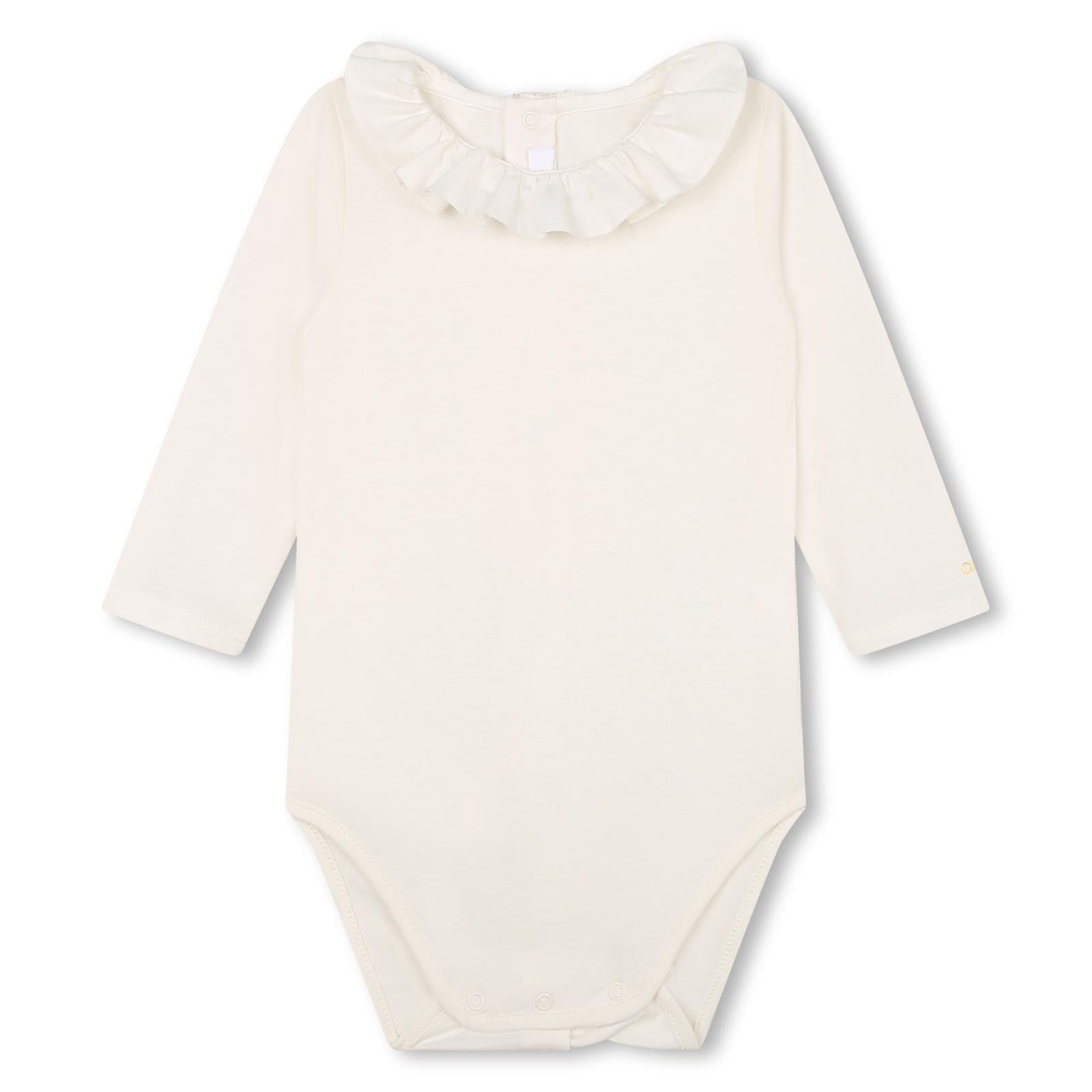 Embroidered Floral Onesie Set With Bodysuit