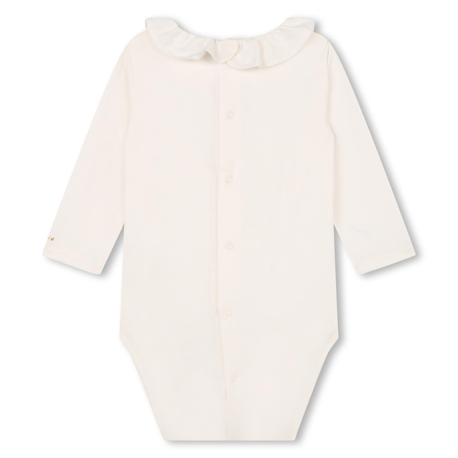 Embroidered Floral Onesie Set With Bodysuit