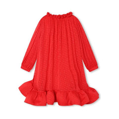Logo Charm Ruffle Detailing Dress
