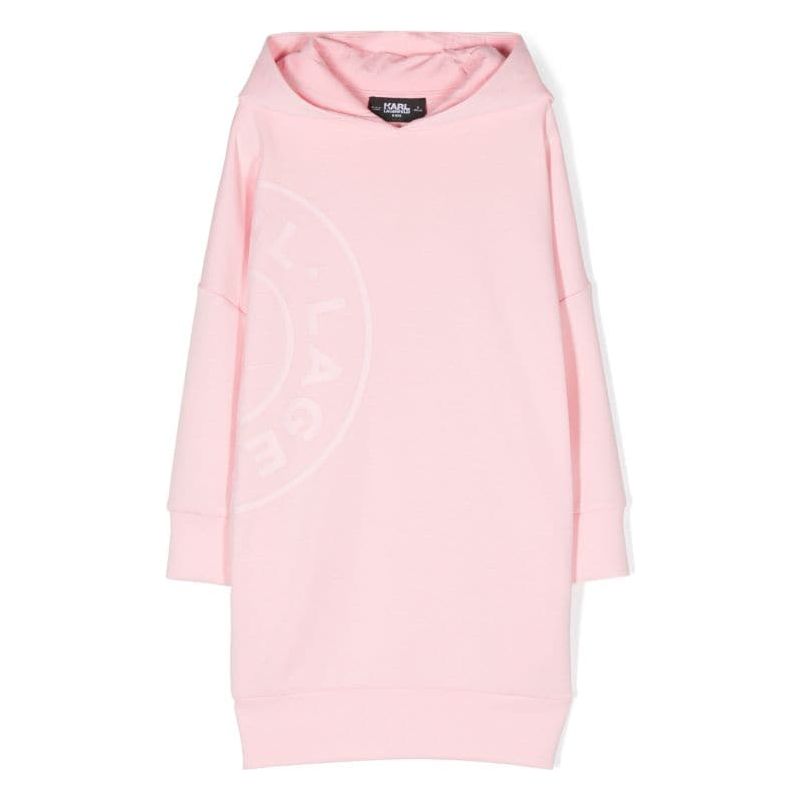 Logo Print Stretch Cotton Hooded Dress