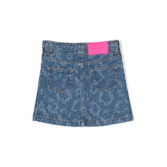 Printed Denim Skirt