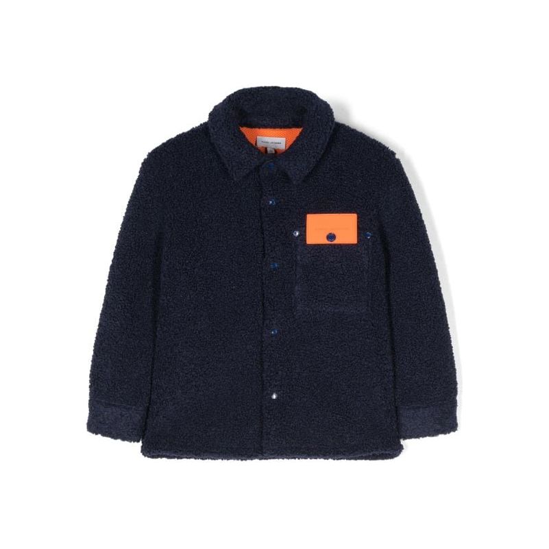 Faux Shearling Logo Applique Jacket