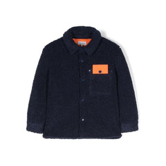 Faux Shearling Logo Applique Jacket