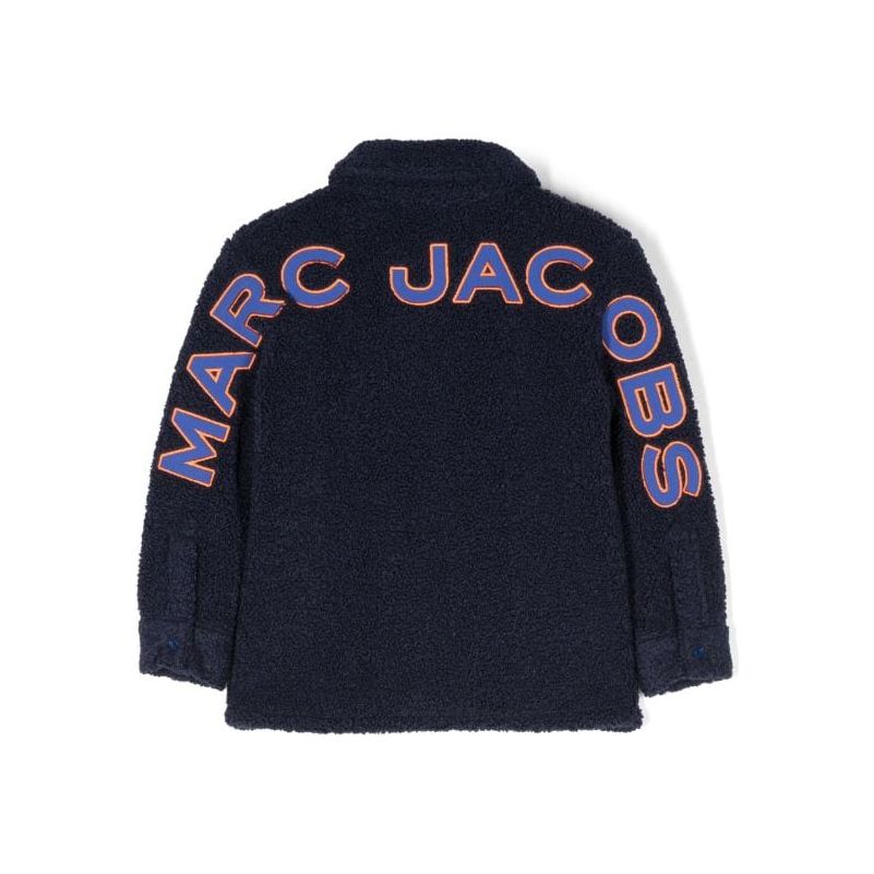 Faux Shearling Logo Applique Jacket