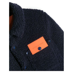 Faux Shearling Logo Applique Jacket
