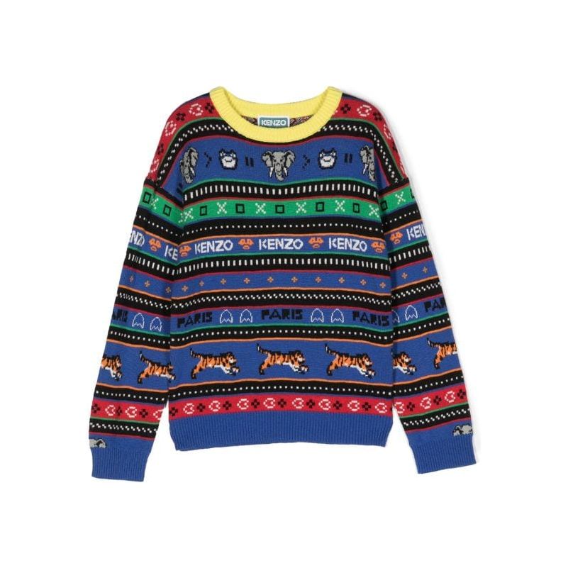Graphic Print Crew Neck Sweater