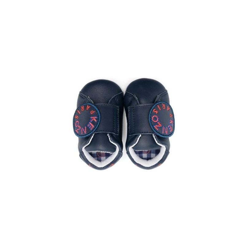 Logo Embroidered Leather Sneakers