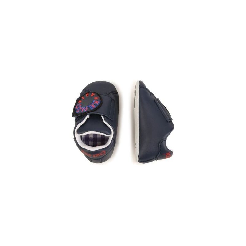 Logo Embroidered Leather Sneakers