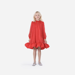 Logo Charm Ruffle Detailing Dress