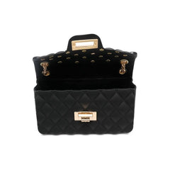 Rhinestone Embellished Quilted Shoulder Bag