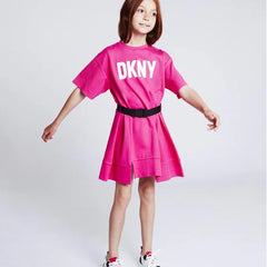 Logo Print Belted Dress