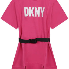 Logo Print Belted Dress