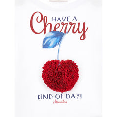 Cherry Embroidery Cotton T-Shirt