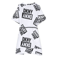 All Over Logo Print Belted Dress