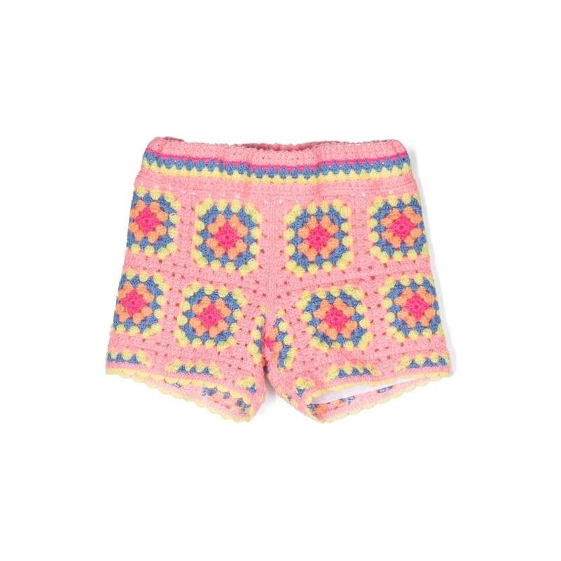 MULTICOLOURED CROCHET SHORTS