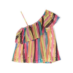 Logo Print Striped Blouse
