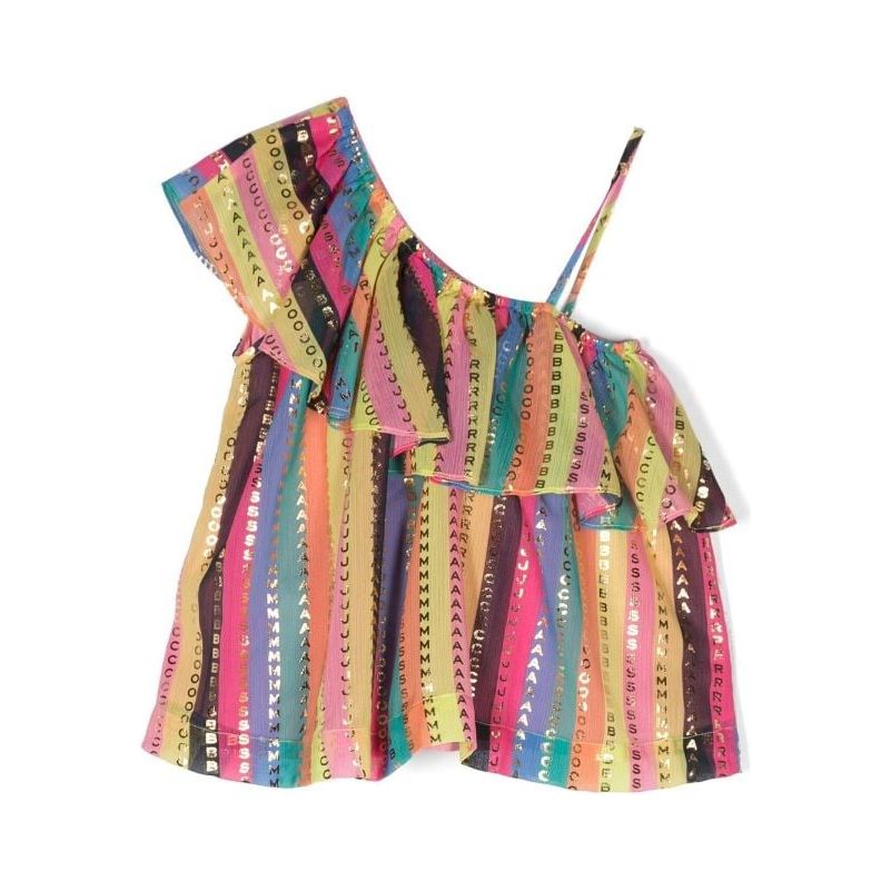 Logo Print Striped Blouse