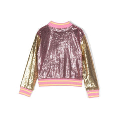 Logo Applique Sequinned Bomber Jacket