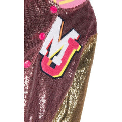 Logo Applique Sequinned Bomber Jacket